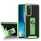 For vivo V20 SE Dual-color Skin Feel TPU + PC Magnetic Shockproof Case with Invisible Holder(Green) - 1