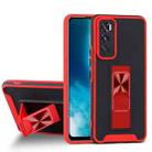 For vivo V20 SE Dual-color Skin Feel TPU + PC Magnetic Shockproof Case with Invisible Holder(Red) - 1