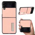 For Samsung Galaxy Z Flip3 5G Lychee Texture Leather Protective Case with Holder(Rose Gold) - 1