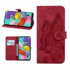 For iPhone 13 mini Retro Skin Feel Butterflies Embossing Horizontal Flip Leather Case with Holder & Card Slots & Wallet (Red) - 1