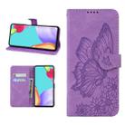 For iPhone 13 Retro Skin Feel Butterflies Embossing Horizontal Flip Leather Case with Holder & Card Slots & Wallet(Purple) - 1