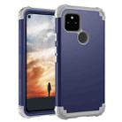 For Google Pixel 5a 3 in 1 Shockproof PC + Silicone Protective Case(Navy Blue + Grey) - 1