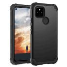 For Google Pixel 5a 3 in 1 Shockproof PC + Silicone Protective Case(Black) - 1