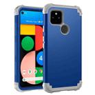 For Google Pixel 4a 5G 3 in 1 Shockproof PC + Silicone Protective Case(Navy Blue + Grey) - 1