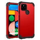 For Google Pixel 4a 5G 3 in 1 Shockproof PC + Silicone Protective Case(Red + Black) - 1