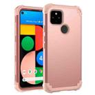 For Google Pixel 4a 5G 3 in 1 Shockproof PC + Silicone Protective Case(Rose Gold) - 1