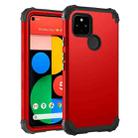 For Google Pixel 5 3 in 1 Shockproof PC + Silicone Protective Case(Red + Black) - 1