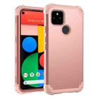 For Google Pixel 5 3 in 1 Shockproof PC + Silicone Protective Case(Rose Gold) - 1