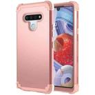 For LG Stylo 6 3 in 1 Shockproof PC + Silicone Protective Case(Rose Gold) - 1