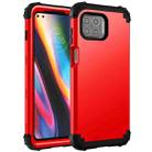 For Motorola Moto G 5G Plus 3 in 1 Shockproof PC + Silicone Protective Case(Red + Black) - 1