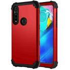 For Motorola Moto G Power 3 in 1 Shockproof PC + Silicone Protective Case(Red + Black) - 1