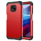 For Motorola Moto G Power 2021 3 in 1 Shockproof PC + Silicone Protective Case(Red + Black) - 1