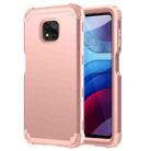 For Motorola Moto G Power 2021 3 in 1 Shockproof PC + Silicone Protective Case(Rose Gold) - 1