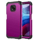 For Motorola Moto G Power 2021 3 in 1 Shockproof PC + Silicone Protective Case(Dark Purple + Black) - 1