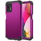 For Motorola Moto G Stylus 2021 3 in 1 Shockproof PC + Silicone Protective Case(Dark Purple + Black) - 1