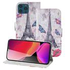 3D Painting Pattern Coloured Drawing Horizontal Flip PU Leather Case with Holder & Card Slots & Wallet For iPhone 13 Pro(Eiffel Tower) - 1