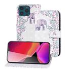 3D Painted Pattern Horizontal Flip Leather Case with Holder & Wallet & Card slot & Lanyard For iPhone 13 Pro Max(Flower Elephant) - 1