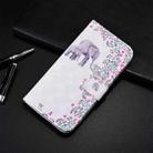 3D Painted Pattern Horizontal Flip Leather Case with Holder & Wallet & Card slot & Lanyard For iPhone 13 Pro Max(Flower Elephant) - 7