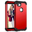 For Google Pixel 3a 3 in 1 Shockproof PC + Silicone Protective Case(Red + Black) - 1