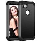 For Google Pixel 3a 3 in 1 Shockproof PC + Silicone Protective Case(Black) - 1