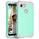 For Google Pixel 3 3 in 1 Shockproof PC + Silicone Protective Case(Mint Green + Grey) - 1