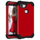 For Google Pixel 3 3 in 1 Shockproof PC + Silicone Protective Case(Red + Black) - 1