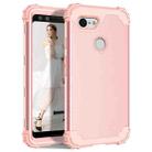 For Google Pixel 3 3 in 1 Shockproof PC + Silicone Protective Case(Rose Gold) - 1