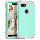 For Google Pixel 3 XL 3 in 1 Shockproof PC + Silicone Protective Case(Mint Green + Grey) - 1