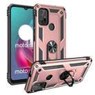 For Motorola Moto G30 / G10 Shockproof TPU + PC Protective Case with 360 Degree Rotating Holder(Rose Gold) - 1