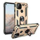 For Google Pixel 5a 5G Shockproof TPU + PC Protective Case with 360 Degree Rotating Holder(Gold) - 1