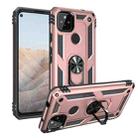 For Google Pixel 5a 5G Shockproof TPU + PC Protective Case with 360 Degree Rotating Holder(Rose Gold) - 1