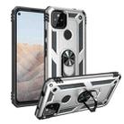 For Google Pixel 5a 5G Shockproof TPU + PC Protective Case with 360 Degree Rotating Holder(Silver) - 1