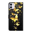 For iPhone 13 Pro 3D Painting Pattern Horizontal Flip TPU + PU Leather Case with Holder & Card Slots & Wallet (Gold Butterflies) - 3