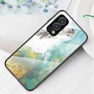 For OnePlus Nord 2 5G Marble Pattern Glass + TPU Protective Case(Flying Pigeon) - 1