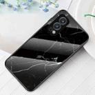 For OnePlus Nord 2 5G Marble Pattern Glass + TPU Protective Case(Black) - 1