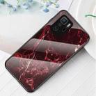 For Xiaomi Redmi Note 10 Pro 5G Marble Pattern Glass + TPU Protective Case(Blood Red) - 1