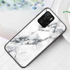 For Xiaomi Redmi Note 10 Pro 5G Marble Pattern Glass + TPU Protective Case(White) - 1