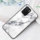 For Xiaomi Poco X3 GT Marble Pattern Glass + TPU Protective Case(White) - 1