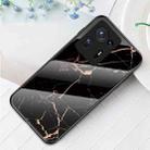 For Xiaomi Mi Mix 4 Marble Pattern Glass + TPU Protective Case(Golden Black) - 1