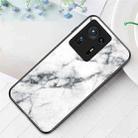 For Xiaomi Mi Mix 4 Marble Pattern Glass + TPU Protective Case(White) - 1