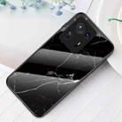 For Xiaomi Mi Mix 4 Marble Pattern Glass + TPU Protective Case(Black) - 1