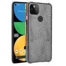 For Google Pixel 5a 5G Shockproof Crocodile Texture PC + PU Case(Black) - 1