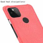 For Google Pixel 5a 5G Shockproof Crocodile Texture PC + PU Case(Red) - 5