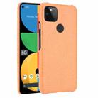 For Google Pixel 5a 5G Shockproof Crocodile Texture PC + PU Case(Orange) - 1