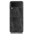 For Samsung Galaxy Z Flip3 5G Shockproof Crocodile Texture PC + PU Case(Black) - 2