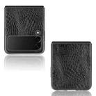 For Samsung Galaxy Z Flip3 5G Shockproof Crocodile Texture PC + PU Case(Black) - 3