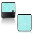 For Samsung Galaxy Z Flip3 5G Shockproof Crocodile Texture PC + PU Case(Light Green) - 3