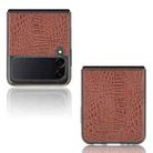 For Samsung Galaxy Z Flip3 5G Shockproof Crocodile Texture PC + PU Case(Brown) - 3