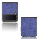 For Samsung Galaxy Z Flip3 5G Shockproof Crocodile Texture PC + PU Case(Blue) - 3