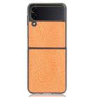 For Samsung Galaxy Z Flip3 5G Shockproof Crocodile Texture PC + PU Case(Orange) - 2